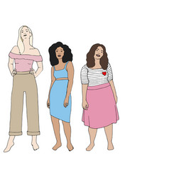 A Group Women With Different Body Shapes