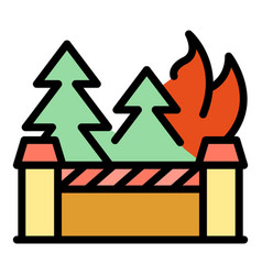 Forest Destruction Icon Flat