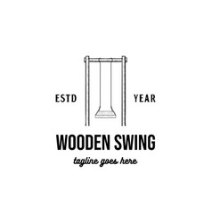 Retro Vintage Wooden Swing Logo Design