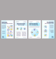 Social Engineering Attack Blue Brochure Template