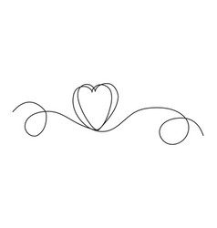 Black Heart Line On White Background Love