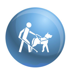 Blind Boy Dog Guide Icon Simple Style