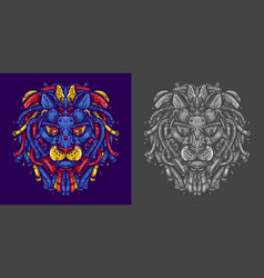 Lion Head Robot For T Shirt Design