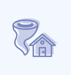 Icon Tornado Hitting House Suitable For Disasters