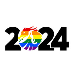 Lgbtq 2024 Rainbow Logo With The Dragon Icon With