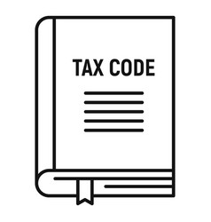 Tax Code Book Icon Outline Style