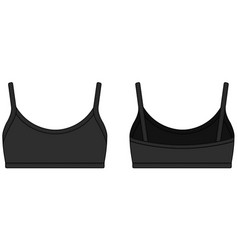 Women S Sports Bra Template Front Back Black