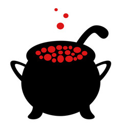 A Pot Of Boiling Potion Silhouette Bubbles Of Red