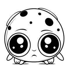 Black And White Cartoon Of Cute Little Frog