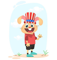 Bunny Wearing Uncle Sam Hat On Independence Day