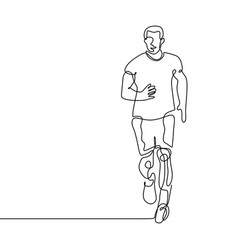 Continuous Line Drawing Of Sport Person Doing