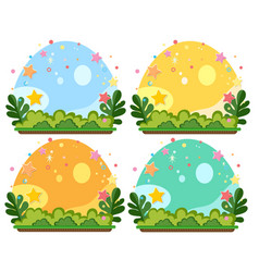 Four Colorful Stylized Seasonal Landscape