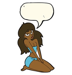 Cartoon Woman In Skimpy Clothing With Speech