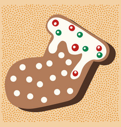 Christmas Gingerbread Gift Sock With White Icing