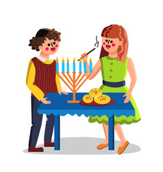 Hanukkah Jewish Holiday Celebrate Couple