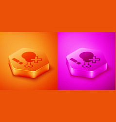 Isometric No Chicken Leg Icon Isolated On Orange