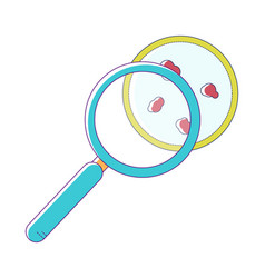 Magnifying Glass Examining Bacteria Scientific