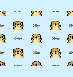 Otter Cartoon Character Seamless Pattern