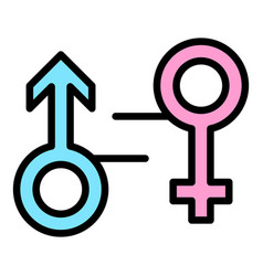 Social Gender Equality Icon Flat