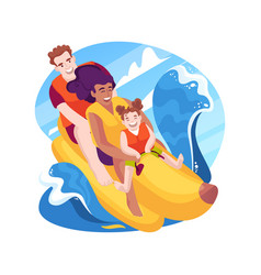 Banana Boat Isolated Cartoon