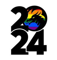 Lgbtq 2024 Rainbow Logo With The Dragon Icon With