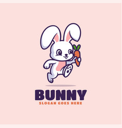 Logo Bunny Mascot Cartoon Style