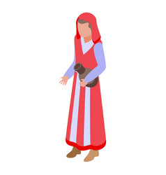 Albania Woman Icon Isometric City Travel