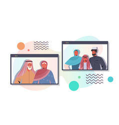 Arab Grandparents Having Virtual Meeting