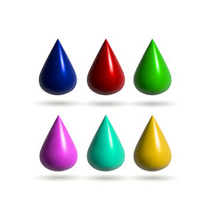 Drop 3d Icon Blue Red Green Yellow Soft Lilac