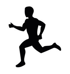 Man Running Black Silhouette Style