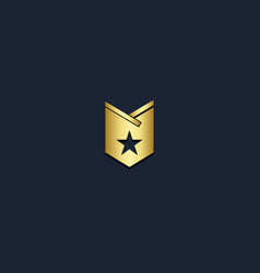 Military Emblem Star Medal Gold Logo