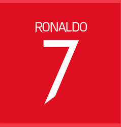 Ronaldo Name On The Red Background