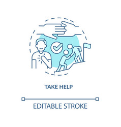 Take Help Turquoise Concept Icon