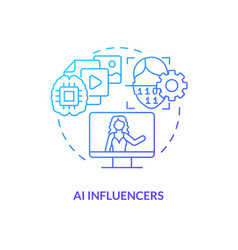 Ai Influencers Blue Gradient Concept Icon