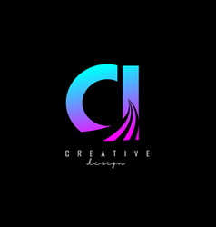 Creative Colorful Letters Ci C I Logo