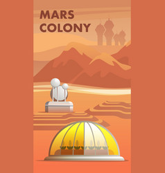 Mars Colony First Settlers Astronaut