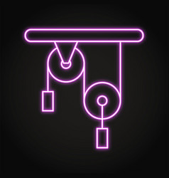 Pulley Block System Neon Icon