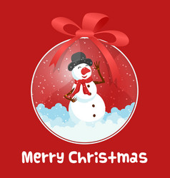 Christmas Card With Snowman Decoration