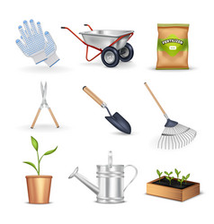 Gardening Decorative Icons Set