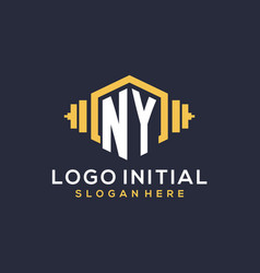 Initial Ny Logo Design For Fitness Center