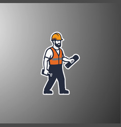 Logo Construction Worker Flat Design