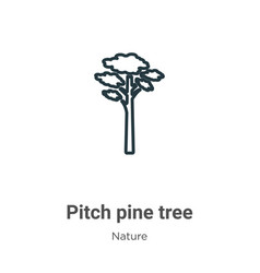 Pitch Pine Tree Outline Icon Thin Line Black