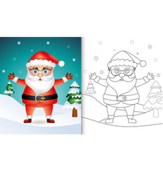 Coloring Book With A Cute Santa Claus Characters