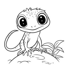 Coloring Page Of Cute Little Frog Cartoon