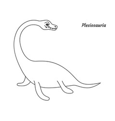 Coloring Page Outline Plesiosauria Dinosaur