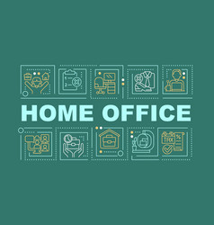 Home Office Word Concepts Dark Green Banner