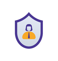 Insurance Business People Icon With Purple