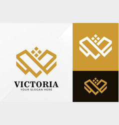 Letter V Victoria Jewellery Logo Design Brand