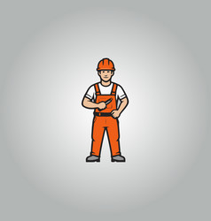 Logo Construction Worker Flat