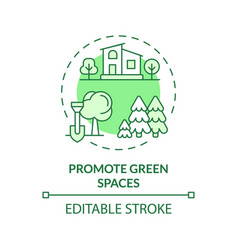 Thin Line Simple Green Promote Spaces Icon